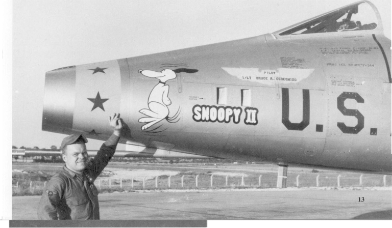 F-100D Snoopy II was flown by LT Bruce Cereghino when assigned to the 81st TFS/50th TFW. (Photo courtesy of Dave Menard) from an article on noseart at http://ourairports.biz/?p=6189